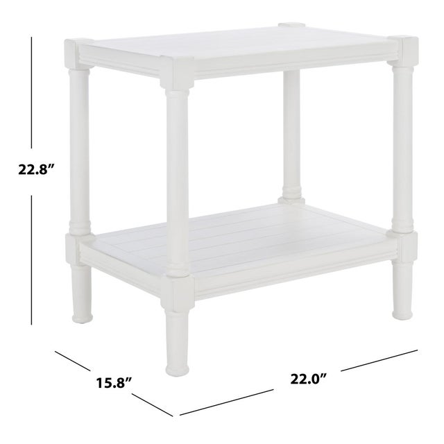 Coastal Rafiki Rectangle Accent Table in Distressed White For Sale - Image 3 of 8