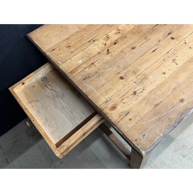 French Pine Farmhouse Dining Table, 1890 For Sale - Image 15 of 17
