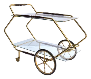 Bar Trolley with Glass Top, 1950s