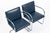 Blue Mid Century Modern Blue Leather Brno Arm Chairs by Mies Van Der Rohe for Knoll, Set of 4 For Sale - Image 8 of 16