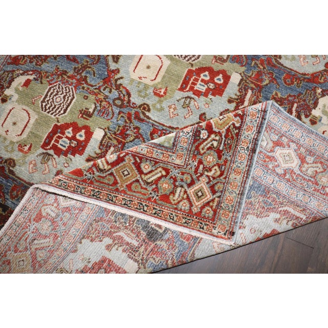 Textile Persian Senneh Gol Farang Rug no. j5208 For Sale - Image 7 of 7