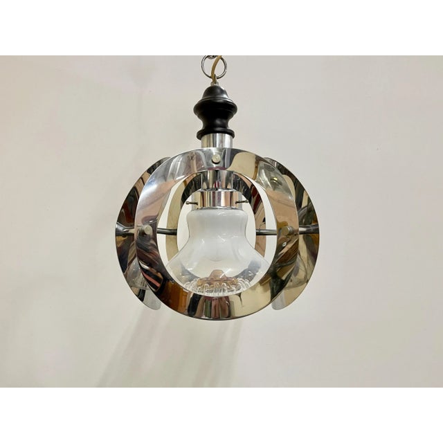 Silver Italian Space Age Glass Ceiling Light from Mazzega, 1970s For Sale - Image 8 of 13
