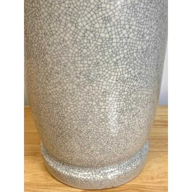 Ceramic Mid 20th Century French Modern Crackle Glaze Jaguar Motif Vase For Sale - Image 7 of 11