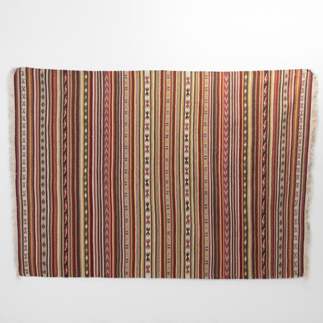 Textile Vintage Flatweave Rug, 1950s For Sale - Image 7 of 7