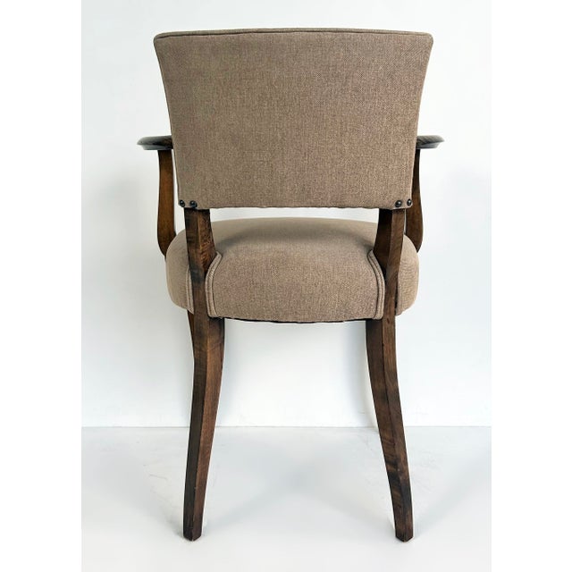 Taupe French Art Deco Beech Wood Armchairs by Jean Pascaud, Two Pairs Available C1940s For Sale - Image 8 of 14