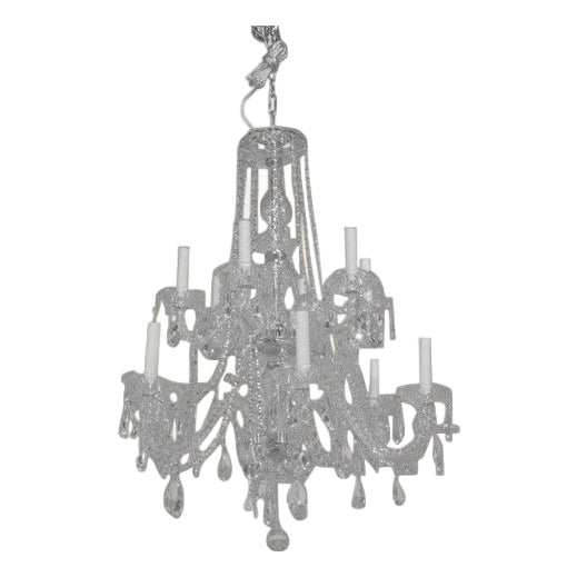 Stunning Traditional 12 Arm 2 Tiered Crystal Prism Chandelier For Sale