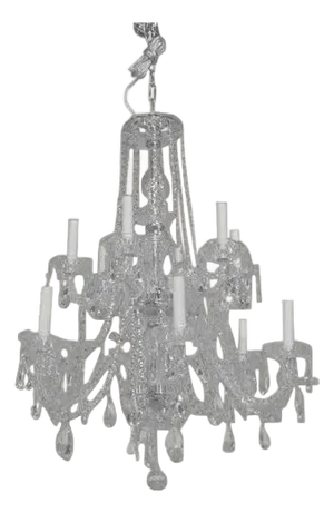 Stunning Traditional 12 Arm 2 Tiered Crystal Prism Chandelier