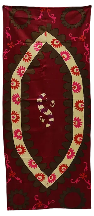 Vintage Hand Embroidered Suzani Wall Hanging, Uzbekistan, 1920s