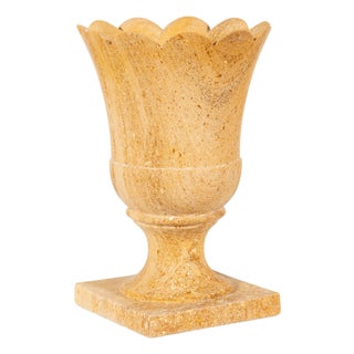 Maitland-Smith Jaisalmer Scalloped Pedestal Vase For Sale