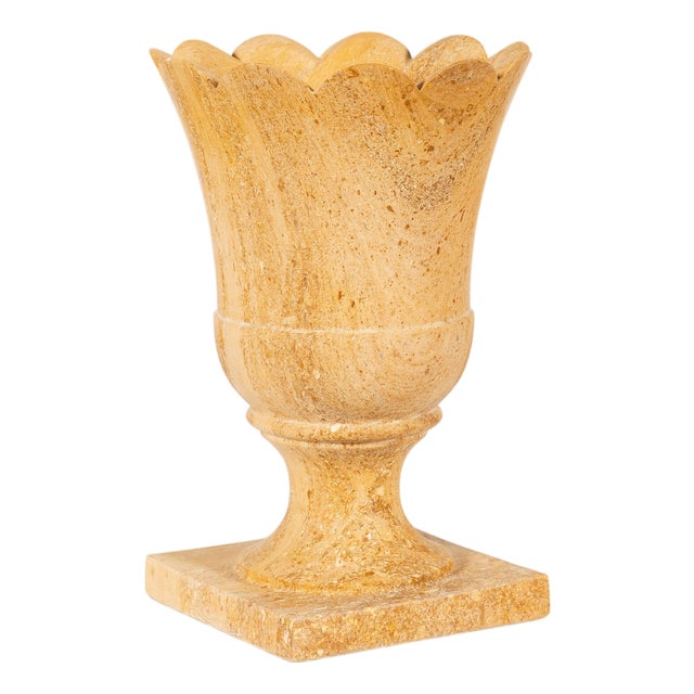 Maitland-Smith Jaisalmer Scalloped Pedestal Vase For Sale