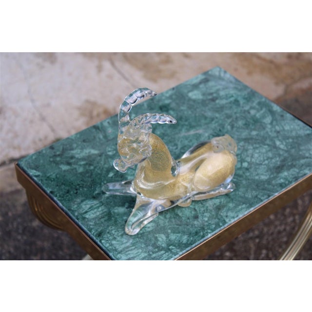 Gold Murano Glass Capricorn with Gold Dust from Seguso, 1960s For Sale - Image 8 of 11