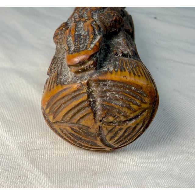 Antique Hand Carved Wood Alligator Folk Art Page Turner Letter Opener Sculpture For Sale - Image 13 of 13