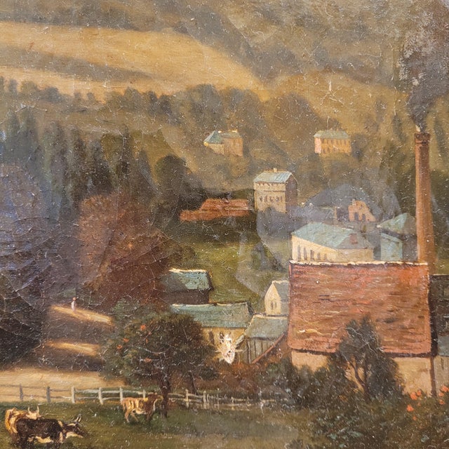 Narcisse Berchère, Landscape of Asnières-Sur-Seine, 1800s, Oil on Canvas, Framed For Sale - Image 11 of 18