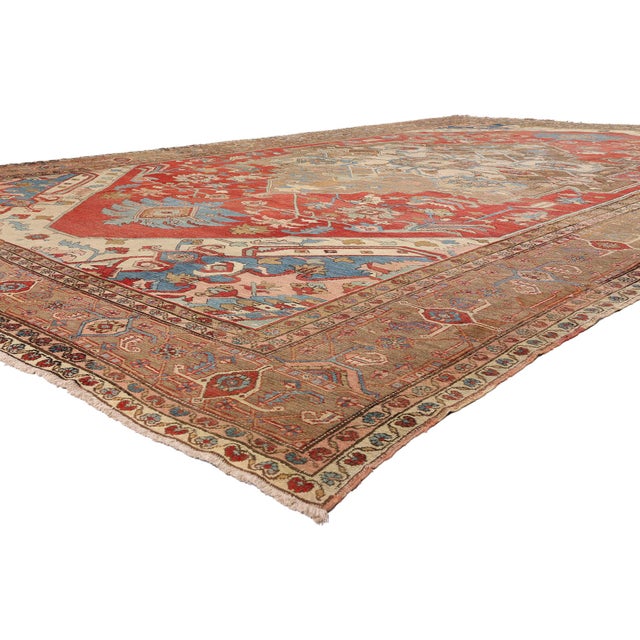 79708 Antique Persian Serapi Rug, 12'00 x 18'11. The Sovereign Axis: A Late 19th Century Persian Serapi Masterpiece of...