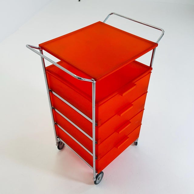 Mobil Storage Unit in Orange PMMA and Chrome by Antonio Citterio for Kartell, Italy, 1990s For Sale - Image 6 of 17