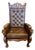 Early 20th Century Ornately Carved Quarter Sawn Oak Throne Chair For Sale