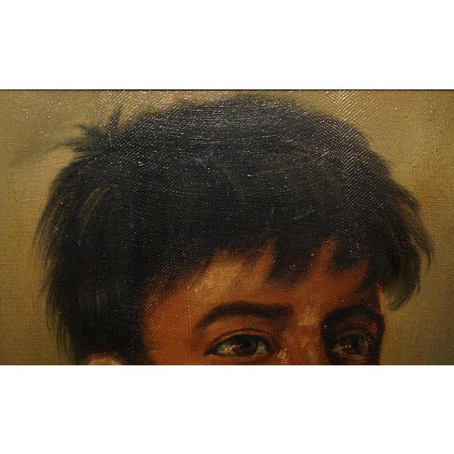 Janson, Young Boy Smoking, 1930, Oil on Canvas, Framed For Sale - Image 7 of 16