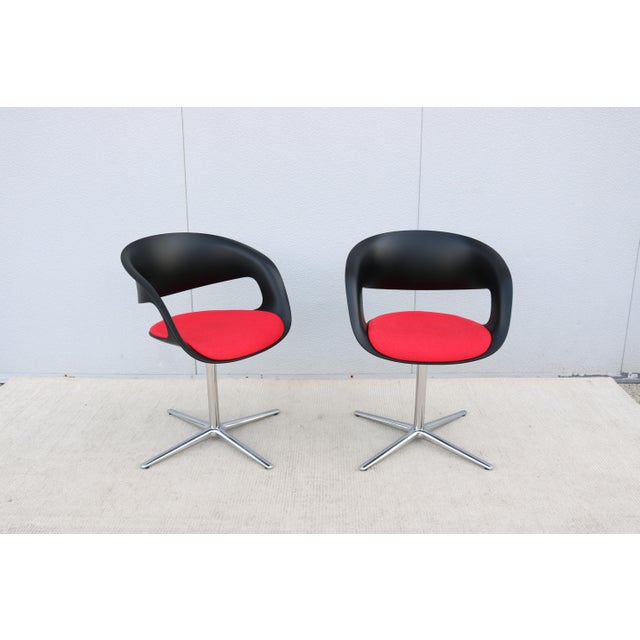 Contemporary Contemporary Minimalist Pearson Lloyd for Coalesse Lox Swivel Chairs - A Pair For Sale - Image 3 of 18