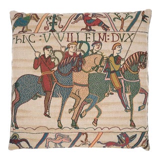 Bayeux Cavalry Tapestry Cushion With Feather Filler - 46x46cm (18"x18") For Sale