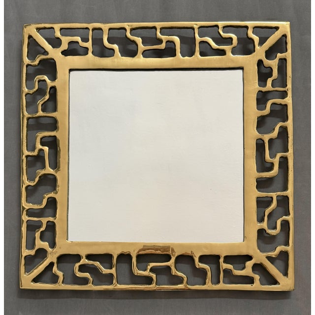 Metal Vintage Brutalist Mirror Labyrinth Model in Bronze by David Marshall, 1980s For Sale - Image 7 of 7