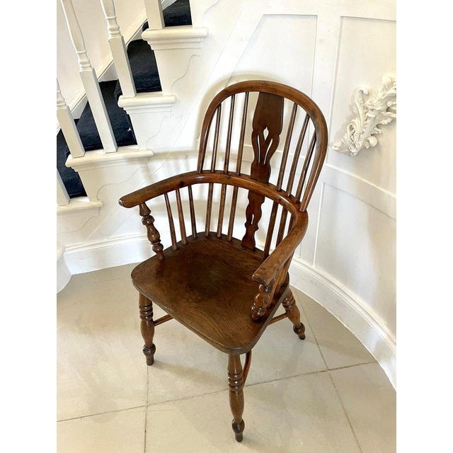 George III Childs Yew Wood Windsor Chair, 1800s For Sale - Image 6 of 14