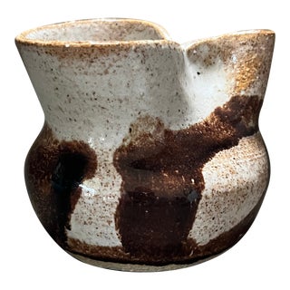 Stoneware Glazed Pottery Small Vase/Bowl Signed, Circa 1981 For Sale
