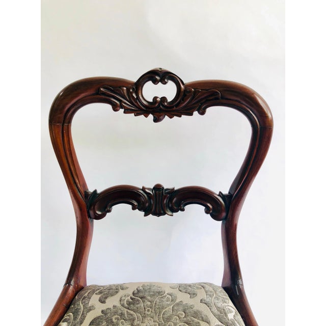 Antique William IV Carved Rosewood Dining Chairs, Set of 4 For Sale - Image 5 of 8