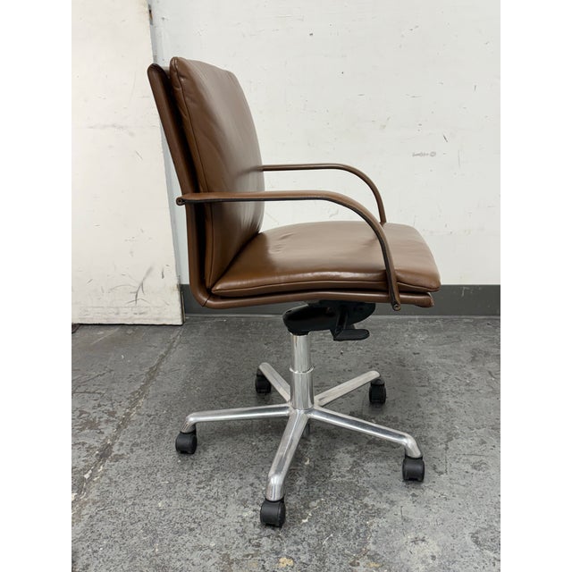 Mario Bellini for Roche Bobois Vitra Figura Leather Desk Chair For Sale In San Francisco - Image 6 of 12