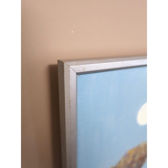 Mid-Century Modern 'Under the Pale Blue Sky' Vintage Figurative Landscape Oil Painting by Swedish Artist Fabian Lundqvist (1913-1989), Framed For Sale - Image 6 of 13