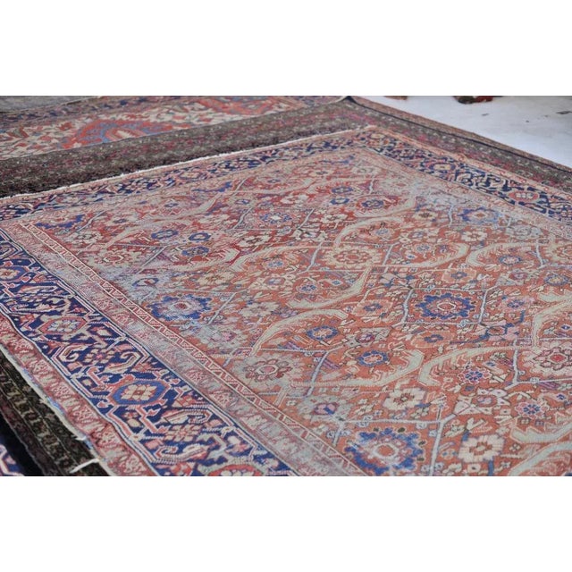 Traditional Antique Geometric Jagged Flower Pattern Rug 9.7 x 13 For Sale - Image 3 of 13