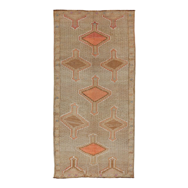 Unique & Colorful Turkish Kars Runner With Tribal Designs and Geometric Motifs For Sale