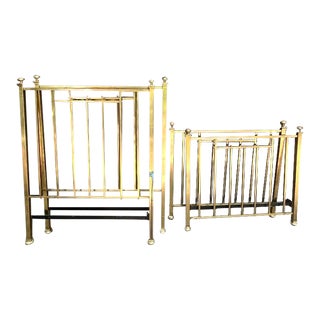 1940s Art Deco Solid Brass Twin Beds - a Pair For Sale