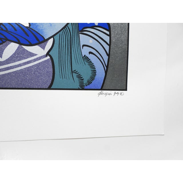 1979 color lithograph on paper after Yoshitaki by Michael Knigin American (1942 - 2011). Graphic pop art representation of...