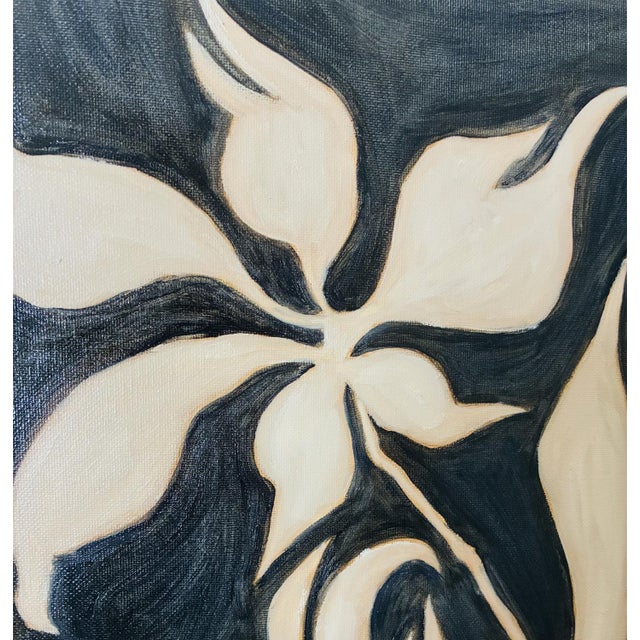 Original hand-painted oil painting by artist Tatiana Duperault Bold carnation with intricate ruffled petal detailing...