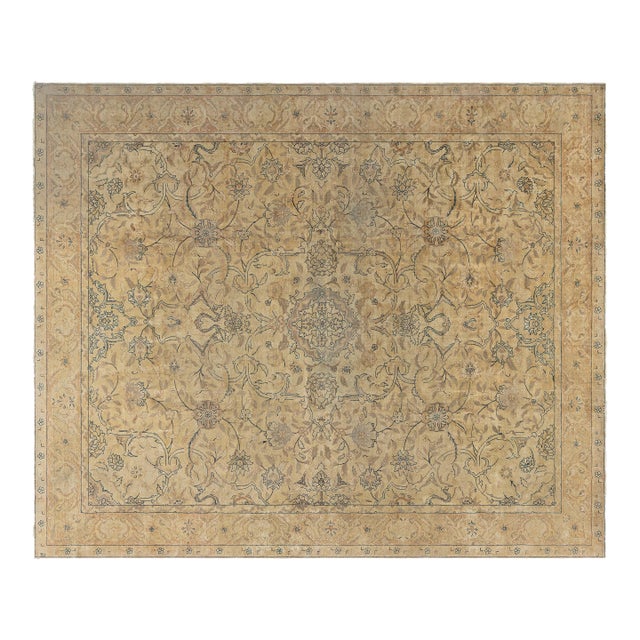 Antique Persian Tabriz Handmade Wool Rug For Sale