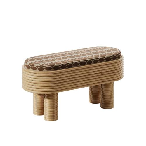 Grace bench in rattan and hr foam by popus editions. Dimensions: w 100 x d 40 x h 52 cm. Materials: rattan, upholstery and...
