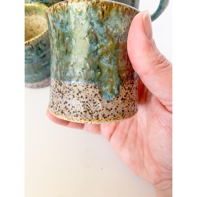 Early 21st Century Artisan Speckled Studio Pottery Mugs - Set of 4 For Sale - Image 5 of 12
