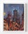 Nighttide by Josh George | Mixed media on wood panel cityscape with skyscrapers at night For Sale - Image 4 of 5