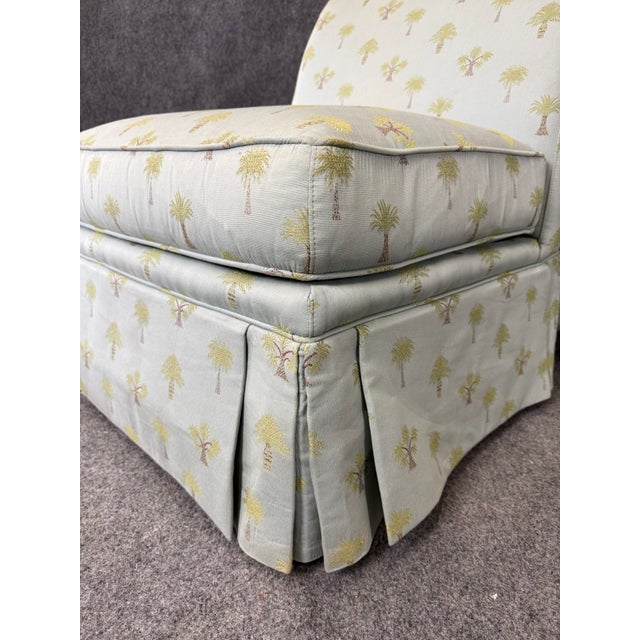 Pair of Calico Corners High-Quality Rolled Back Slipper Chairs For Sale - Image 10 of 15