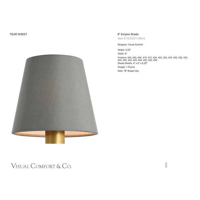 Visual Comfort Signature 6" Mist Silk Empire Shade Designer: Visual Comfort Signature Height: 5.25" Base: Shade Details:...