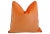 Mid-Century Modern Tangerine Orange Cotton Velvet Feather/Down Pillow 20" Square For Sale - Image 3 of 3