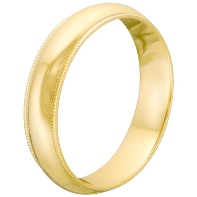 14 Karat Gold Wedding Band, Domed With Step-Down Edge 6 Grams For Sale - Image 9 of 13