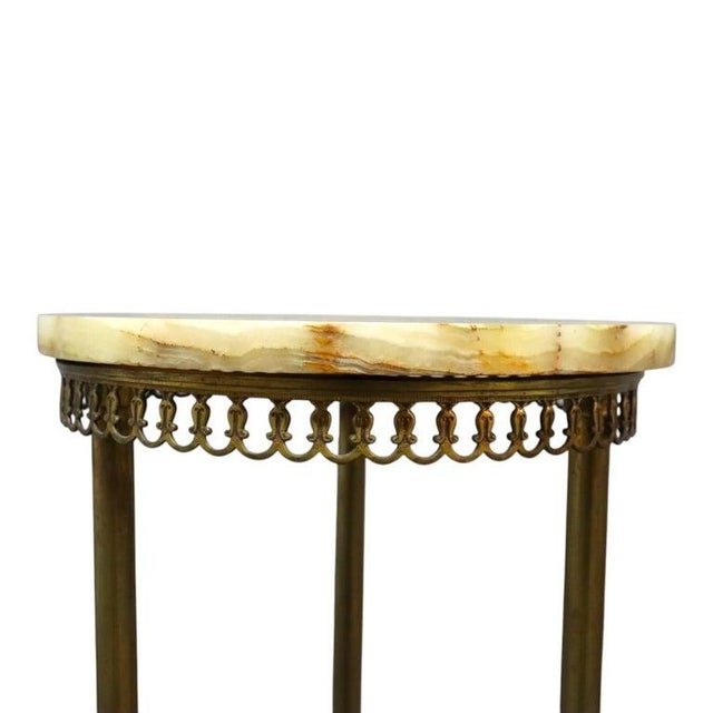 Antique Victorian Brass & Onyx Sculpture Stand 19thC For Sale - Image 4 of 9