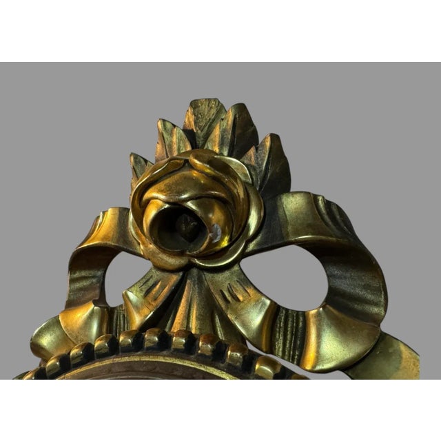 Vintage Ornate Giltwood Decorated Wall Hanging Sweden Clock For Sale - Image 9 of 12