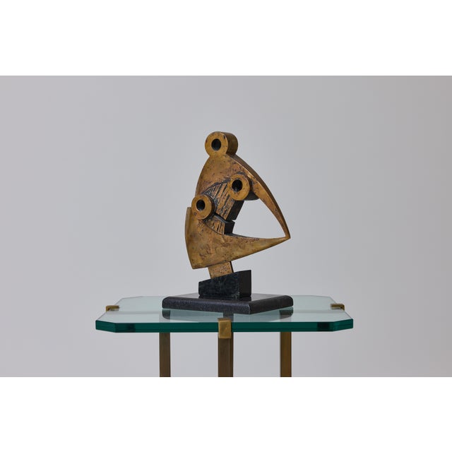 Giuseppe Pulvirenti, Abstract Sculpture, 1978, Bronze on Marble Base For Sale - Image 4 of 13