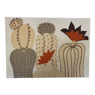 Extra Large Vintage Cactus Silkscreen For Sale