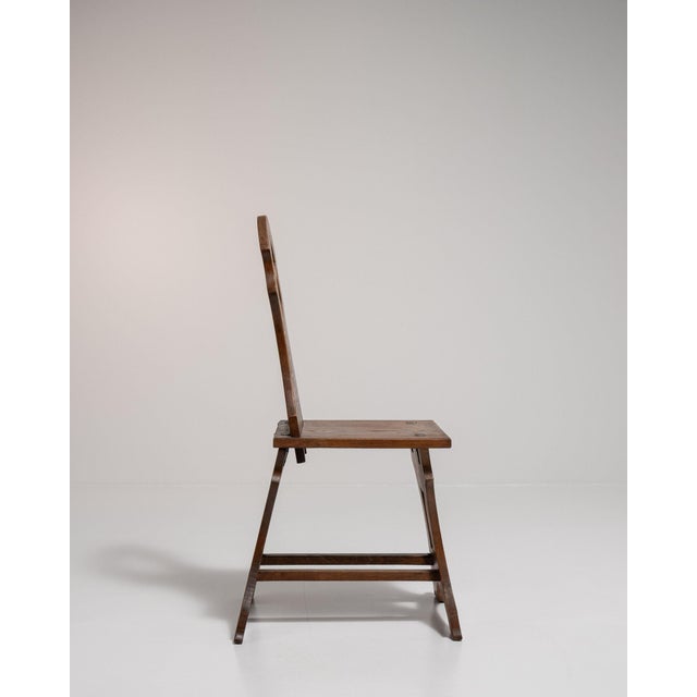 Early 20th Century Early 20th Century France Rich Walnut Brown Carved Walnut Side Chair For Sale - Image 5 of 11