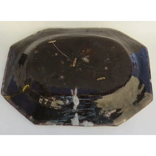 Ceramic French 19th Century Faience Rouen Platter Staple Repair For Sale - Image 7 of 9