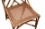 Chippendale 4 Vintage Rattan Style Side Chairs, Cane Seats With Green/White Cushions For Sale - Image 3 of 8