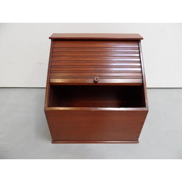 Vintage Mahogany Filing Cabinet With Roller Shutter For Sale - Image 5 of 8